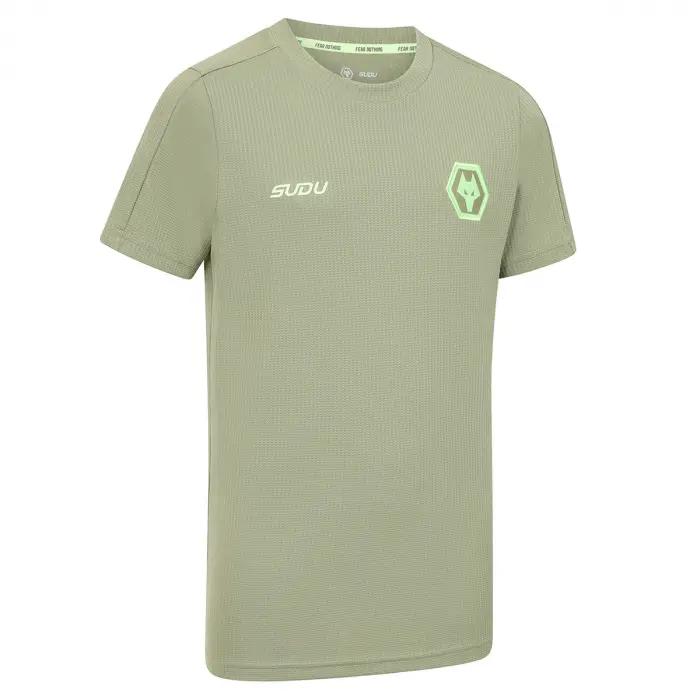 Wolverhampton Wanderers Shop | 2025-26 Players Travel T-Shirt – Khaki – Junior Wolverhampton Wanderers Merchandise